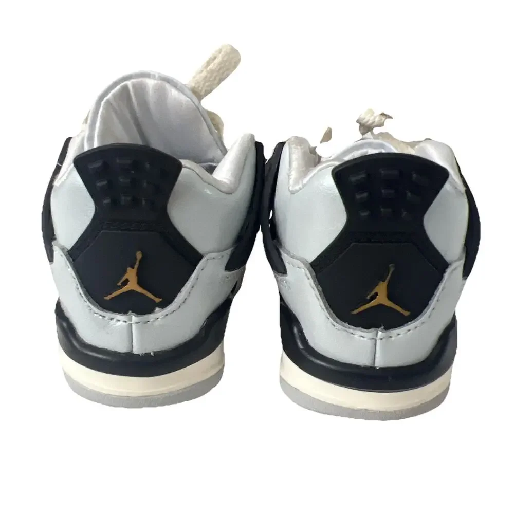 Jordan Air Jordan 4 Retro TD Silver/Black Leather Mid Top Sneaker 3C FZ8584-070